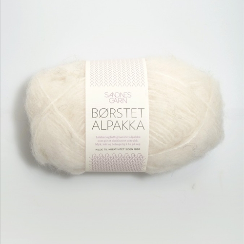 Børstet Alpakka HVIT 1001